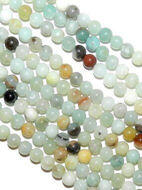 New DIY Blue-Green Multi-Color Amazonite 6mm Round Gemstone Beads 15" GR335